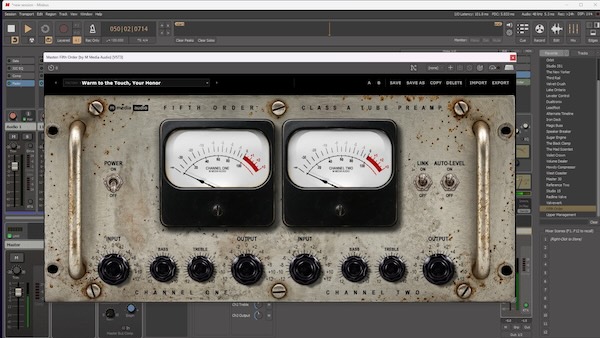 M Media Audio「Fifth Order」Class Aチューブプリアンプをイメージしたサウンドで自然な倍音やアナログらしい温かみを加えられるオーディオプラグイン|DTMプラグインセール
