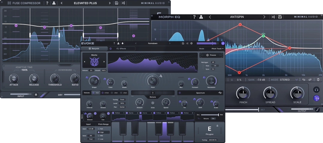 Minimal Audio「Vocal Studio Bundle」ボーカルの声質変化・ダイナミクス調整・動きのあるEQ処理までカバーする3製品バンドル｜DTMプラグインセール