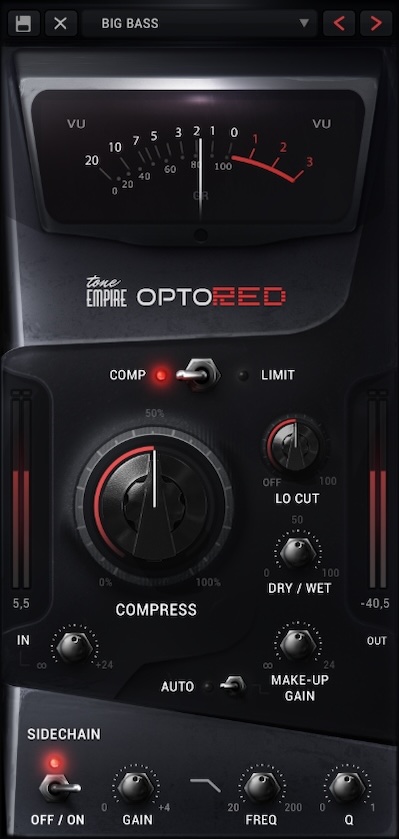 Tone Empire「OptoRED」ボーカルやミックスバスを自然にまとめられるオプティカルコンプレッサー|DTMプラグインセール