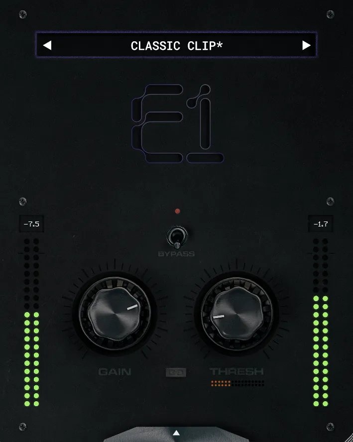 Ebony Systems「E1」倍音とパンチを加えながらトランジェントと低域を保つドラムバス／ミックスバス向けソフトクリッパー｜DTMプラグインセール