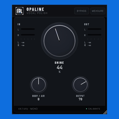 Floodo's Audio Labs「Opaline」コンプレッション・テープサチュレーション・倍音生成まで1つにまとめた無料ボーカルポリッシャー｜DTMプラグインセール