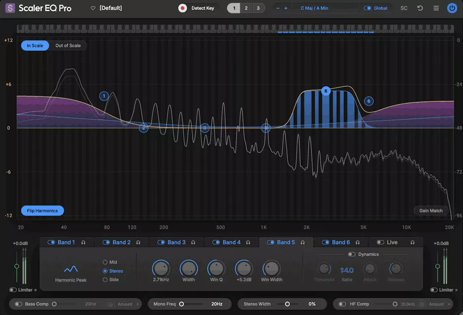 Scaler Music「Scaler EQ Pro」音程・キー・スケールを意識したEQ処理とダイナミクス調整を組み合わせられる音楽的EQプラグイン｜DTMプラグインセール