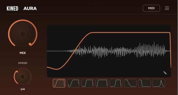Kined Audio「AURA」LFOで自由なダッキングとパンピングを作れるカスタム波形対応サイドチェインプラグイン｜DTMプラグインセール