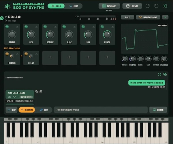 Box Of Rules「Box Of Synths」言葉でイメージを入力するとシンセサウンドを設計できるテキストベース音作りソフト｜DTMプラグインセール