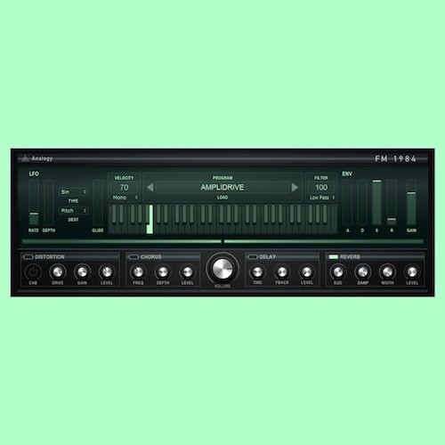 Analogy Instruments「FM 1984 Lite」ベル・エレピ・パッド・ベースなど32音色を収録した無料FM音源｜DTMプラグインセール