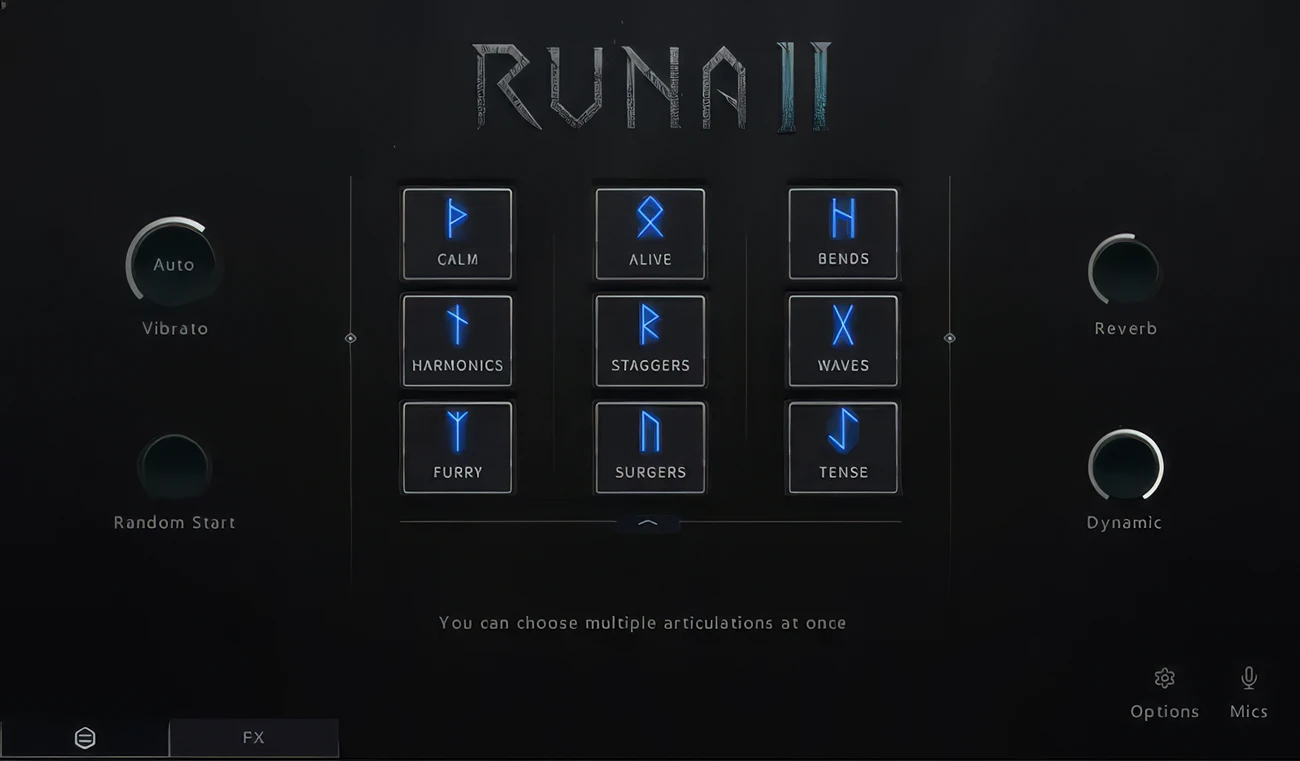 Wavelet Audio「RUNA II: Cinematic Articulations」9種類の奏法・実録フレーズ・ループを組み合わせて現代的なシネマティックストリングスを作るKontakt音源｜DTMプラグインセール