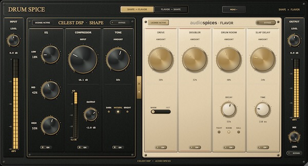 Audio Spices「Drum Spice」EQ・コンプ・空間系・ドライブを1つに集約！ドラムの輪郭と質感をまとめて作れるドラムバス・プラグイン｜DTMプラグインセール