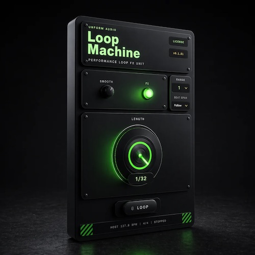 Unform Audio「Loop Machine」ループを徐々に細かくしてドロップへつなぐ！EDM向けDJスタイル・ループエフェクト｜DTMプラグインセール