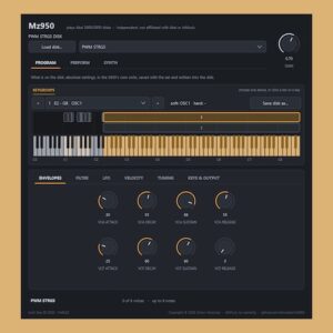 simozzer「Mz950」Akai S900/S950のディスクを読み込み、実機測定のフィルターやエンベロープを再現する無料VST3サンプラー｜DTMプラグインセール