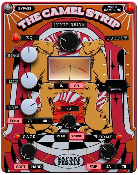 Safari Audio「The Camel Strip」アナログ感のある色付けからEQ・コンプ・空間処理までまとめて音作りできるヴィンテージ系チャンネルストリップ｜DTMプラグインセール