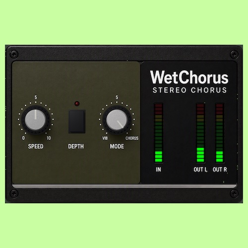 WETVST「WetChorus」1970年代ギターアンプの回路をモデルにしたBBDステレオコーラス！揺らぎとヒスノイズまで再現した無料プラグイン｜DTMプラグインセール