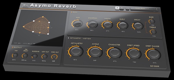 W.A. Production「Asymo Reverb」部屋の形を自由に変形し、回転するリバーブ空間を作れる空間系エフェクト|DTMプラグインセール