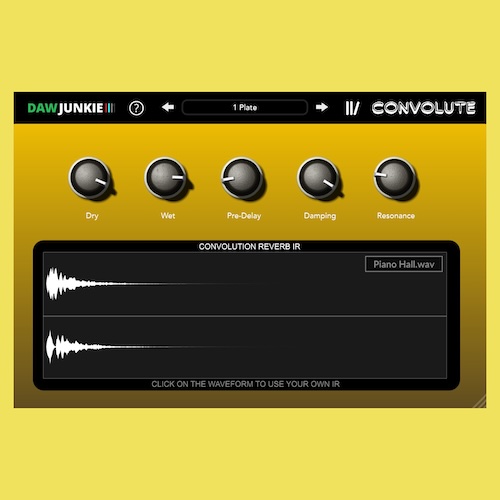 DAWJunkie「Convolute」自分のIRを読み込んで残響を作れる無料コンボリューション・リバーブ｜DTMプラグインセール
