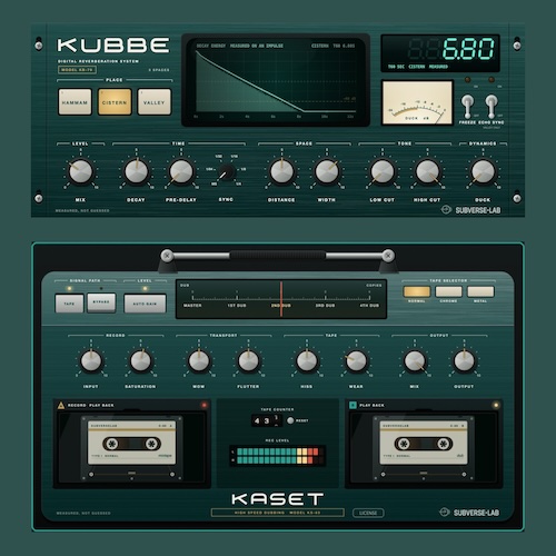SubverseLab「KUBBE & KASET」空間表現とテープカラーを加えられるリバーブ＆カセットエフェクト｜DTMプラグインセール