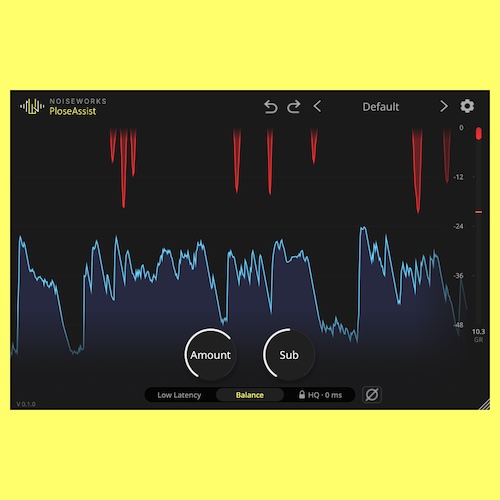 NoiseWorks「PloseAssist」ボーカルやナレーションの破裂音を自動除去！声の太さを保ちながらポップノイズを軽減する無料プラグイン｜DTMプラグインセール