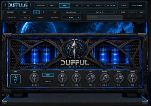 DuFFuL「DuFFuL Bass - ALIEN」ベースアンプ・コンプ・8バンドEQ・空間系エフェクトまで搭載したベース用プラグイン|DTMプラグインセール
