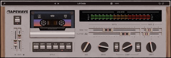 Wave Alchemy「Tapewave」6種類のテープスタイルとAgeでカセットの質感・揺れ・経年劣化を再現するテープエフェクト｜DTMプラグインセール