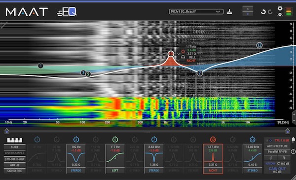MAAT「thEQblue12」12種類のEQアーキテクチャを切り替えてミックス・マスタリングに使えるパラメトリックEQ｜DTMプラグインセール