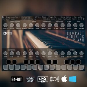 SampleScience「Compact Acoustic Piano」4段階ベロシティレイヤーを収録した278MBの軽量アコースティックピアノ音源｜DTMプラグインセール