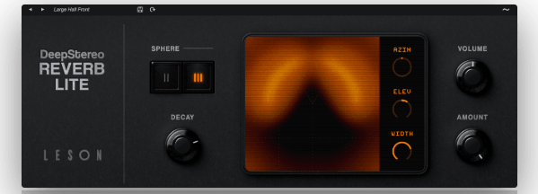 Leson「DeepStereo Reverb Lite」リバーブを3D空間に配置！上下・左右・広がりを調整できるバイノーラル対応リバーブ｜DTMプラグインセール