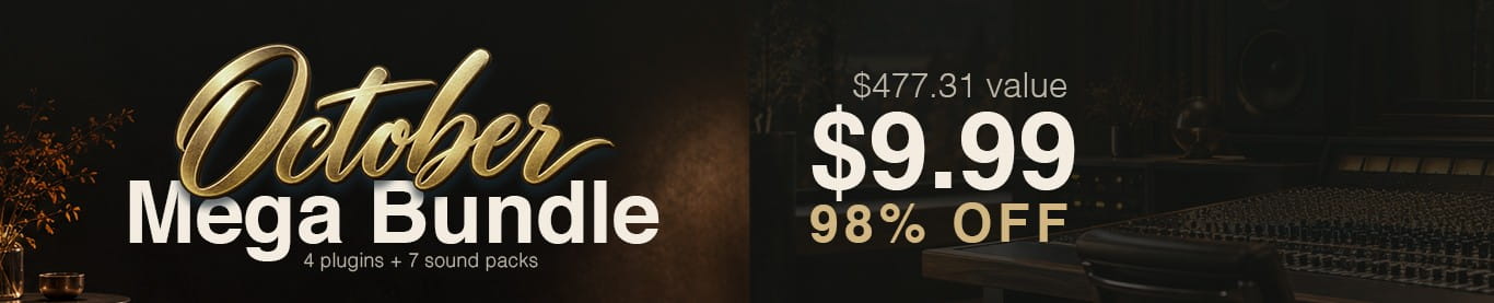 Audio Plugin Deals「October Mega Bundle」リバーブ・シンセ音源・サウンドデザイン・ミックス処理・プリセットをまとめて導入！4つのプラグイン＆音源と7つのサウンドパックをまとめた全11タイトルの制作バンドル