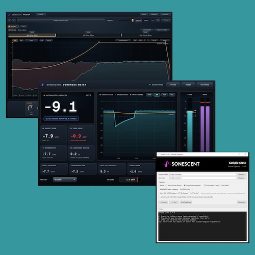 Sonescent「Motion・Loudness Meter・Sample Crate」マルチバンド音響処理・LUFS計測・サンプル整理に使える無料プラグイン＆デスクトップアプリ｜DTMプラグインセール