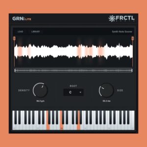 FRCTL Audio「GRNi Lite」好きなサンプルを読み込んで鍵盤演奏！DENSITY・ROOT・SIZEで音を変化させる無料グラニュラーサンプラー｜DTMプラグインセール