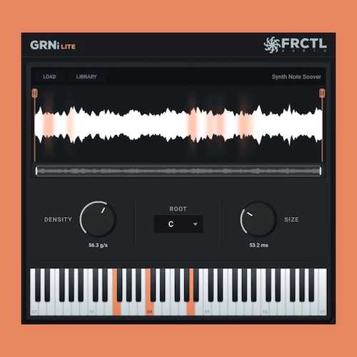 FRCTL Audio「GRNi Lite」好きなサンプルを読み込んで鍵盤演奏！DENSITY・ROOT・SIZEで音を変化させる無料グラニュラーサンプラー｜DTMプラグインセール