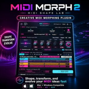 Audio Tech Hub「MIDI Morph 2」オーディオをMIDIへ変換！ステム分離・MIDI生成・モーフィングまでできるMIDI制作ツール｜DTMプラグインセール