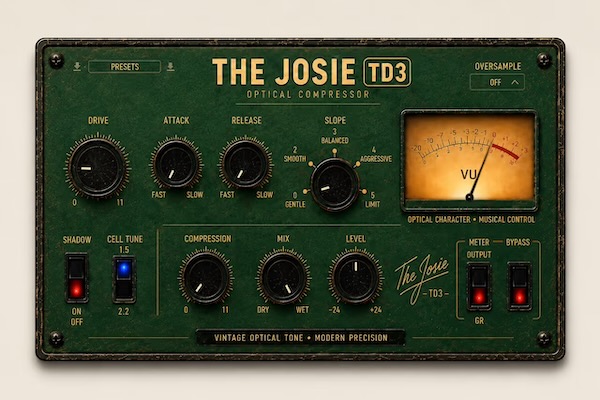 Sonic Labs Audio「The Josie TD3」ヴィンテージ・オプティカルコンプの滑らかな動きと現代的なコントロールを融合したコンプレッサー|DTMプラグインセール