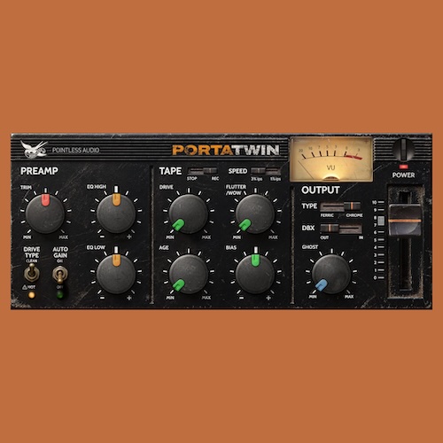 Pointless Audio「PORTATWIN」1987年製4トラック・カセットレコーダーのプリアンプやテープの揺れ・劣化を再現するLo-Fiプラグイン｜DTMプラグインセール