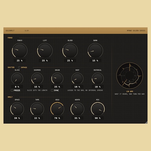 MFKNE「GOLDSMELT」7つのエフェクトを1つに統合！質感調整からグリッチ・グレイン・空間処理までできる無料VST3プラグイン｜DTMプラグインセール