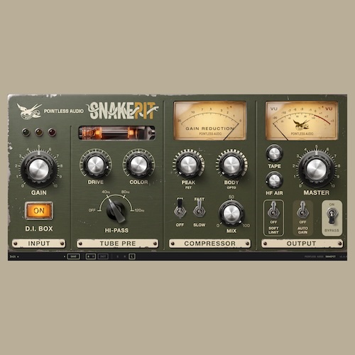 Pointless Audio「SNAKEPIT」真空管・2段コンプ・テープ・トランスを1台にまとめた無料チャンネルストリップ｜DTMプラグインセール