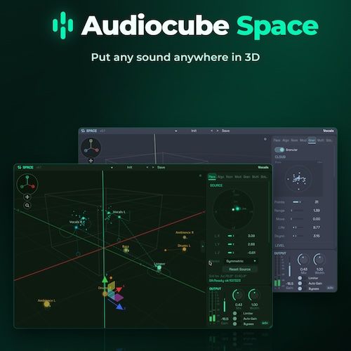 Audiocube「Space」360°空間に音を配置・移動！反射やドップラー効果まで再現できる3D空間オーディオプラグイン｜DTMプラグインセール