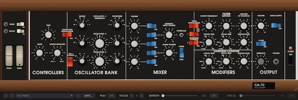 Idle Foundry「CA-72」1972〜73年頃のMinimoog Model Dを回路からモデリングした無料VST3／CLAPシンセ｜DTMプラグインセール