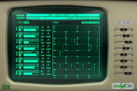 UVI「Darklight IIx」80年代を象徴するデジタルサンプラーのサウンドをシンセ・ドラムマシン・マルチフレーザーで再現した音源|DTMプラグインセール