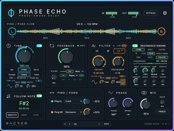 SACRED DSP「Phase Fracture / Phase Echo」スタッターとピッチ追従ディレイで音を変化させる2つの無料エフェクトプラグイン|DTMプラグインセール