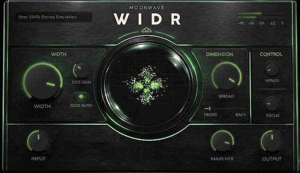 Moonwave FX「WIDR」シンセ・パッド・ボーカルをワイドに！広がり・奥行き・前後感を整えるステレオ拡張プラグイン｜DTMプラグインセール