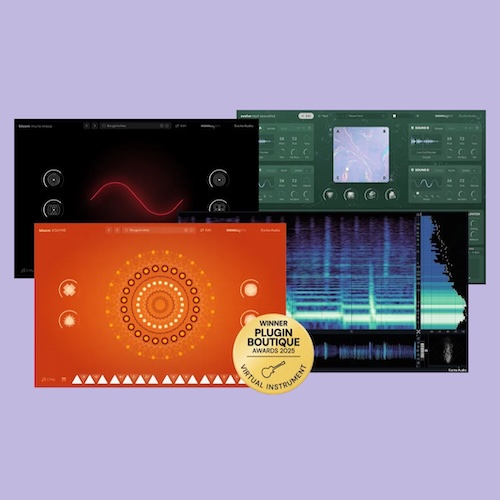 Excite Audio「Artists Bundle」クラブサウンド・民族楽器・自然音からミックス分析までカバー！KSHMR・Mura Masa・Nest Acoustics・NOISIAとのコラボ製品4本を収録した音源＆分析プラグインバンドル｜DTMプラグインセール