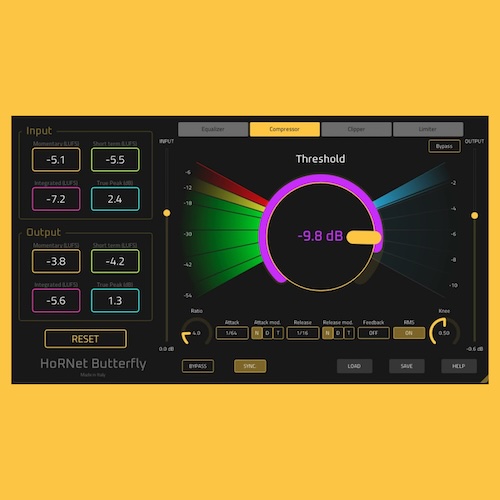 HoRNet「Butterfly」EQ・コンプ・クリッパー・リミッターを1つにまとめたマスタリング＆チャンネルストリッププラグイン｜DTMプラグインセール
