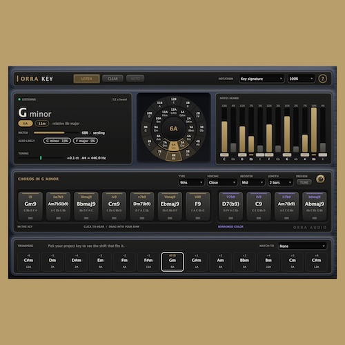 Orra Audio「Orra Key」サンプルのキーを数秒で検出！コード試聴・MIDIドラッグ＆ドロップ・移調まで対応する無料プラグイン｜DTMプラグインセール