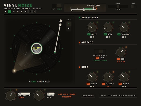 Noizefield「VinylNoize」実際のレコード再生を再現する無料プラグイン！ノイズや摩耗、ワウ・フラッターからスクラッチ操作まで対応｜DTMプラグインセール