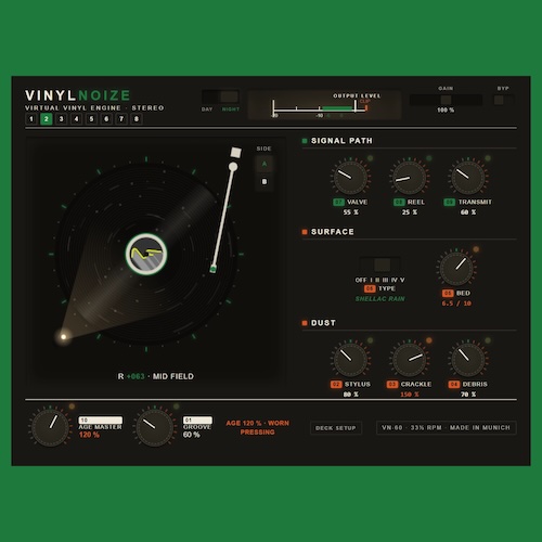 Noizefield「VinylNoize」実際のレコード再生を再現する無料プラグイン！ノイズや摩耗、ワウ・フラッターからスクラッチ操作まで対応｜DTMプラグインセール