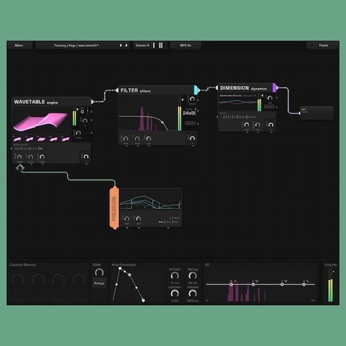 Zero Cool Devices「thicket」50種類のノードを自由に組み合わせ！MPE対応で演奏表現まで作り込めるグラフベースのモジュラーシンセ｜DTMプラグインセール