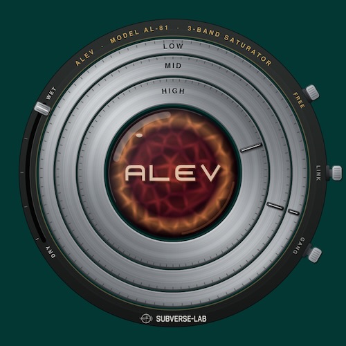 SubverseLab「ALEV」低域・中域・高域を個別に歪ませる無料3バンド・サチュレーター！音量変化を抑えながら温かみや迫力を加えられるプラグイン｜DTMプラグインセール