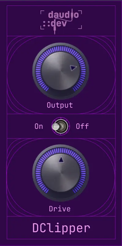daudio::dev「DClipper」ダイオード式サチュレーションで音に厚みを加える！ドラムやギターの音作りに使えるソフトクリッパー｜DTMプラグインセール