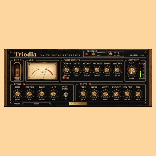 Kalu Audio「Triodia」9種類の真空管モデルを搭載！コンプレッサー・ディエッサー・エコー・リバーブを統合した無料ボーカル処理プラグイン｜DTMプラグインセール