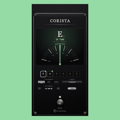 Caesura Effects「Corista」ギター・ベースの音程を高精度に確認！変則チューニングやミュート機能に対応した無料チューナープラグイン｜DTMプラグインセール