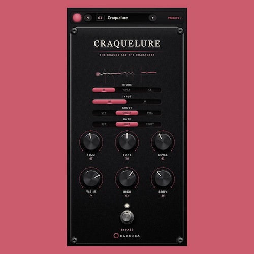 Caesura「Craquelure」3種類のダイオードモードとオクターブ機能を搭載！ひび割れるような独特の歪みを生み出す無料ファズプラグイン｜DTMプラグインセール