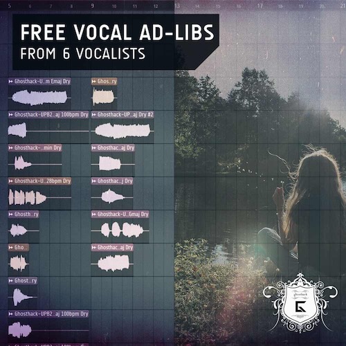 Ghosthack「Free Vocal Ad-Libs from 6 Vocalists」6人のボーカリストによる30種類のアドリブを収録！AI不使用の生録音ボーカルサンプルパック｜DTMプラグインセール